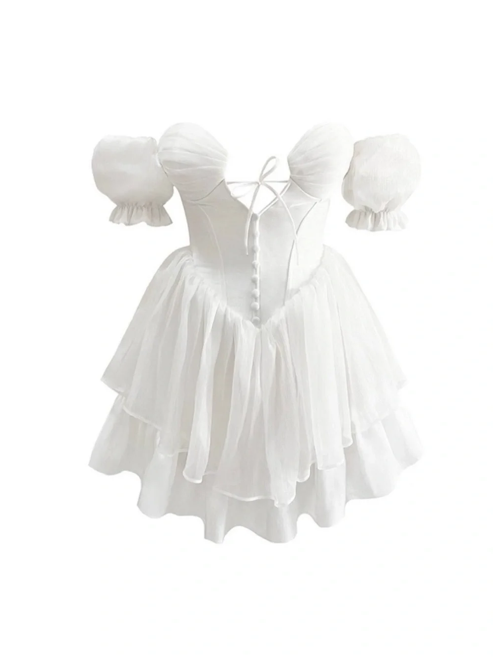 ADEIRLINA WHITE CORSET MINI DRESS - Picture 2 of 16